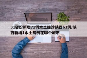 31省份新增71例本土确诊陕西63例/陕西新增1本土病例在哪个城市