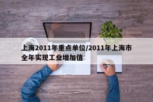 上海2011年重点单位/2011年上海市全年实现工业增加值